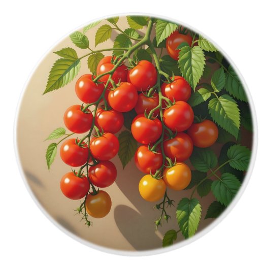 Tomato Plant Gardening Themed Summer Vibes Keramikknauf (Vorderseite)