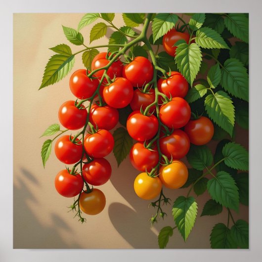 Tomato Plant Gardening Themed Summer Vibes Poster (Vorne)
