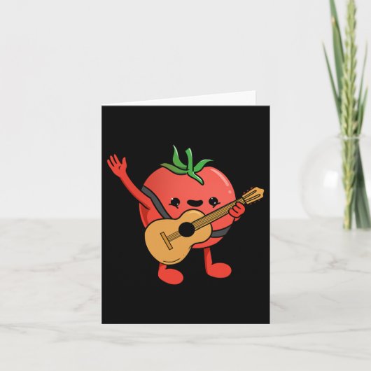 Tomato Playing Gitarre Tomato Lover Karte (Vorderseite)