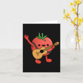 Tomato Playing Gitarre Tomato Lover Karte (Gelbe Blume)
