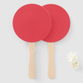 Tomato Red Custom Round Hand Fan Set Fächer (Vorne und Hinten)