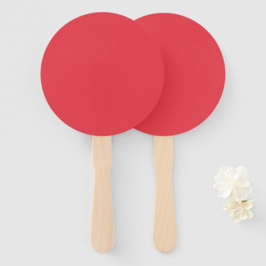 Tomato Red Custom Round Hand Fan Set Fächer (Vorne und Hinten)