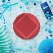Tomato Red Diamond Frame Party Plate - Anpassen Pappteller (Party)