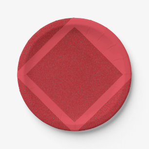 Tomato Red Diamond Frame Party Plate - Anpassen Pappteller