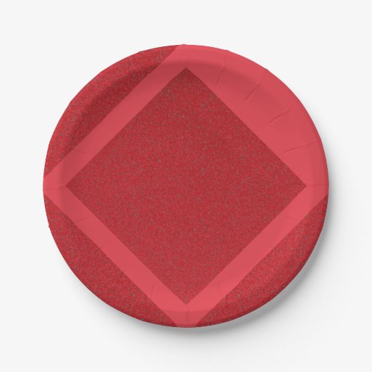Tomato Red Diamond Frame Party Plate - Anpassen Pappteller (Vorderseite)