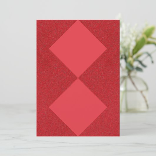 Tomato Red Geometric Duo Card - individuell anpass Save The Date (Stehend Vorderseite)