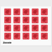 Tomato Red Glitzer Splash Square Stickers (Custom) (Blatt)