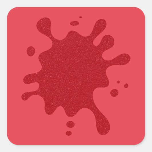 Tomato Red Glitzer Splash Square Stickers (Custom) (Vorderseite)
