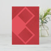 Tomato Red Modern Diamond Card - Anpassbar Save The Date (Stehend Vorderseite)