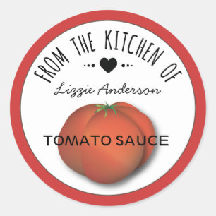 Tomato Red Modern from the Kitchen of Label Runder Aufkleber