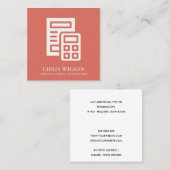 TOMATO RED MODERNE BERECHNUNG ICON RECHNUNGSLEGUNG QUADRATISCHE VISITENKARTE (Vorne/Hinten)