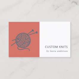 TOMATO RED NAVY GRAY KNITTING WOOL YARBALL VISITENKARTE