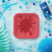 Tomato Red Platsch Custom Paper Plate Pappteller (Party)