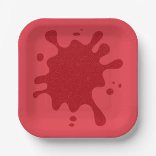 Tomato Red Platsch Custom Paper Plate Pappteller