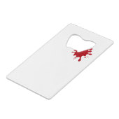 Tomato Red Splash Card Flaschenöffner – Anpassen (Vorderseite Schrägansicht)