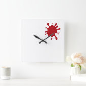Tomato-Red Splash Modern Wall Clock – Customizable Quadratische Wanduhr (Zuhause)