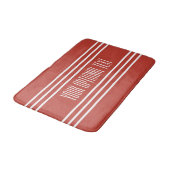 Tomato Red Stripes Custom Text Bad Matten (Schrägansicht)