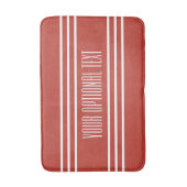 Tomato Red Stripes Custom Text Bad Matten (Vorderseite Vertikal)