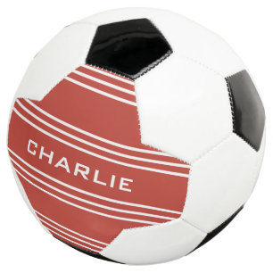 Tomato Red Stripes kundenspezifische Monogramm Fuß Fußball