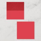 Tomato Red Textured Split Custom Square Card Quadratische Visitenkarte (Vorne/Hinten)