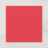 Tomato Red Textured Split Custom Square Card Quadratische Visitenkarte (Rückseite)