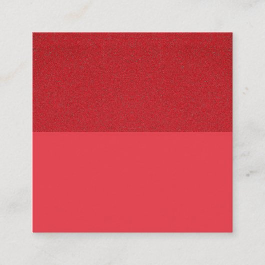 Tomato Red Textured Split Custom Square Card Quadratische Visitenkarte (Vorderseite)