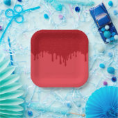 Tomato Red Tropfen Custom Paper Plate Pappteller (Party)