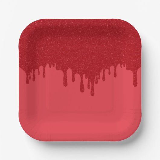 Tomato Red Tropfen Custom Paper Plate Pappteller (Vorderseite)