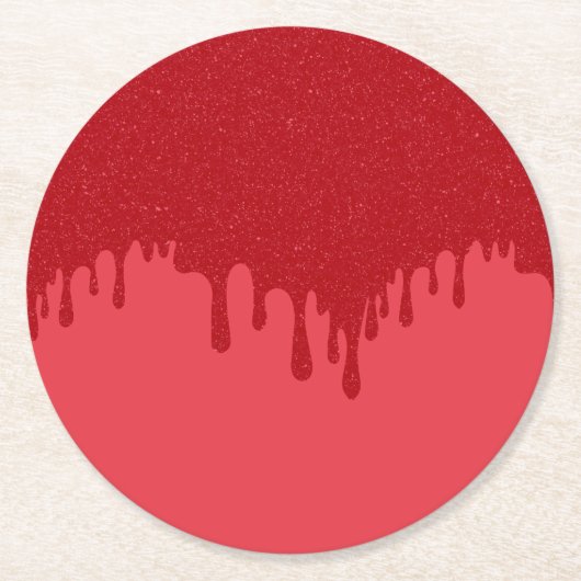 Tomato Red Tropfen Custom Paper Untersetzer (Vorderseite)