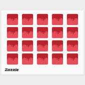 Tomato Red Tropfen Effect Square Sticker - Anpasse (Blatt)