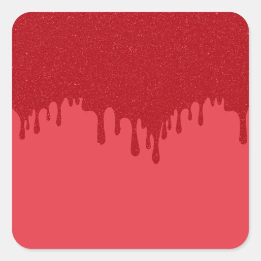 Tomato Red Tropfen Effect Square Sticker - Anpasse (Vorderseite)