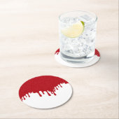 Tomato Red Tropfen Modernes Custom Paper Untersetz Runder Pappuntersetzer (Vor Ort)