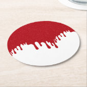 Tomato Red Tropfen Modernes Custom Paper Untersetz Runder Pappuntersetzer (Angewinkelt)