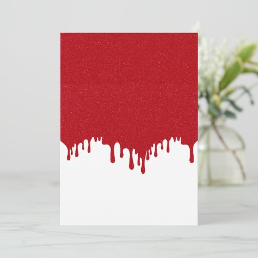 Tomato Red Tropfen Save the Date anpassbar (Stehend Vorderseite)