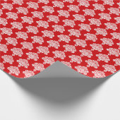 Tomato Red | Weißes Damaskop-Papier Geschenkpapier (Ecke)