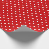 Tomato Red | White Polka Dot Wrapping Paper Geschenkpapier (Ecke)