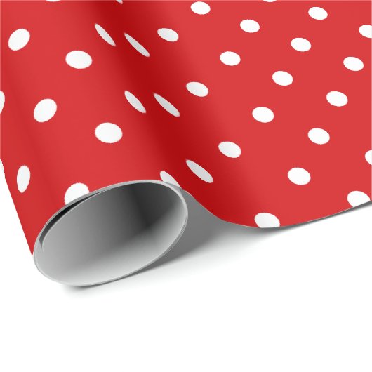 Tomato Red | White Polka Dot Wrapping Paper Geschenkpapier (Rolleneckpunkt)