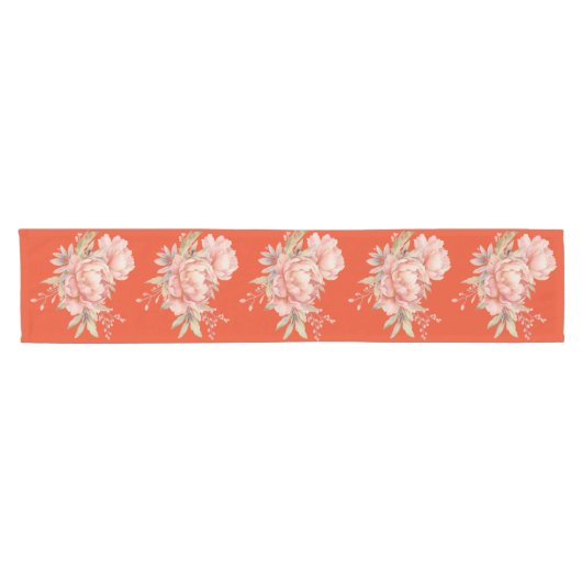 Tomato Red Wildblume Table Runner Kurzer Tischläufer (Horizontal)