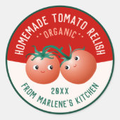 Tomato Relax für Ihre hausgemachte Küche Rezept Runder Aufkleber (Vorderseite)
