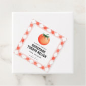 Tomato Relish Label mit rotem Tomatenschaubild (Beispiel)