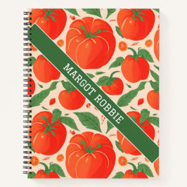 Tomato Retro Personalisiertes Muster Notizblock