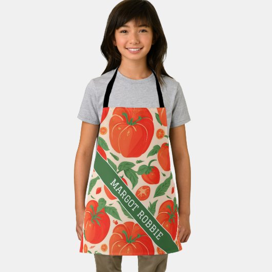 Tomato Retro Personalisiertes Muster Schürze (Insitu)
