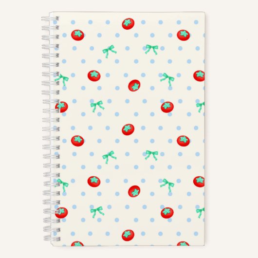 Tomato Ribbon Dot Ivory Notizblock (Vorderseite)