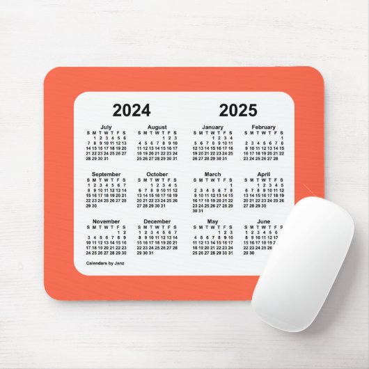 Tomato Roter Kalender 2024-2025 von Janz Mouse Pad Mousepad (Mit Mouse)