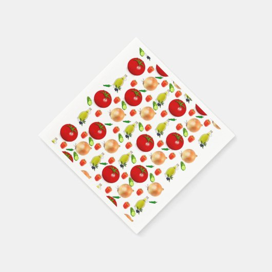 Tomato Salad Paper Napkins Serviette (Ecke)