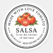 Tomato Salsa Preserve Label Runder Aufkleber (Vorderseite)