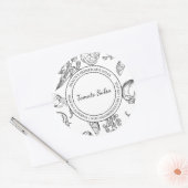 Tomato Salsa Sketch Modernes Label Runder Aufkleber (Umschlag)