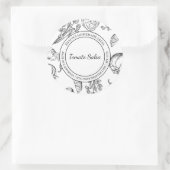 Tomato Salsa Sketch Modernes Label Runder Aufkleber (Tasche)