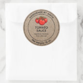 Tomato Sauce Jar Label Kraft Papierstil Runder Aufkleber (Tasche)