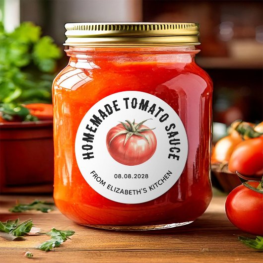 Tomato Sauce Konservenetikett hausgemachte Tomaten Runder Aufkleber